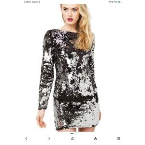 SIX CRISP DAYS REVERSE SEQUIN MINI DRESS